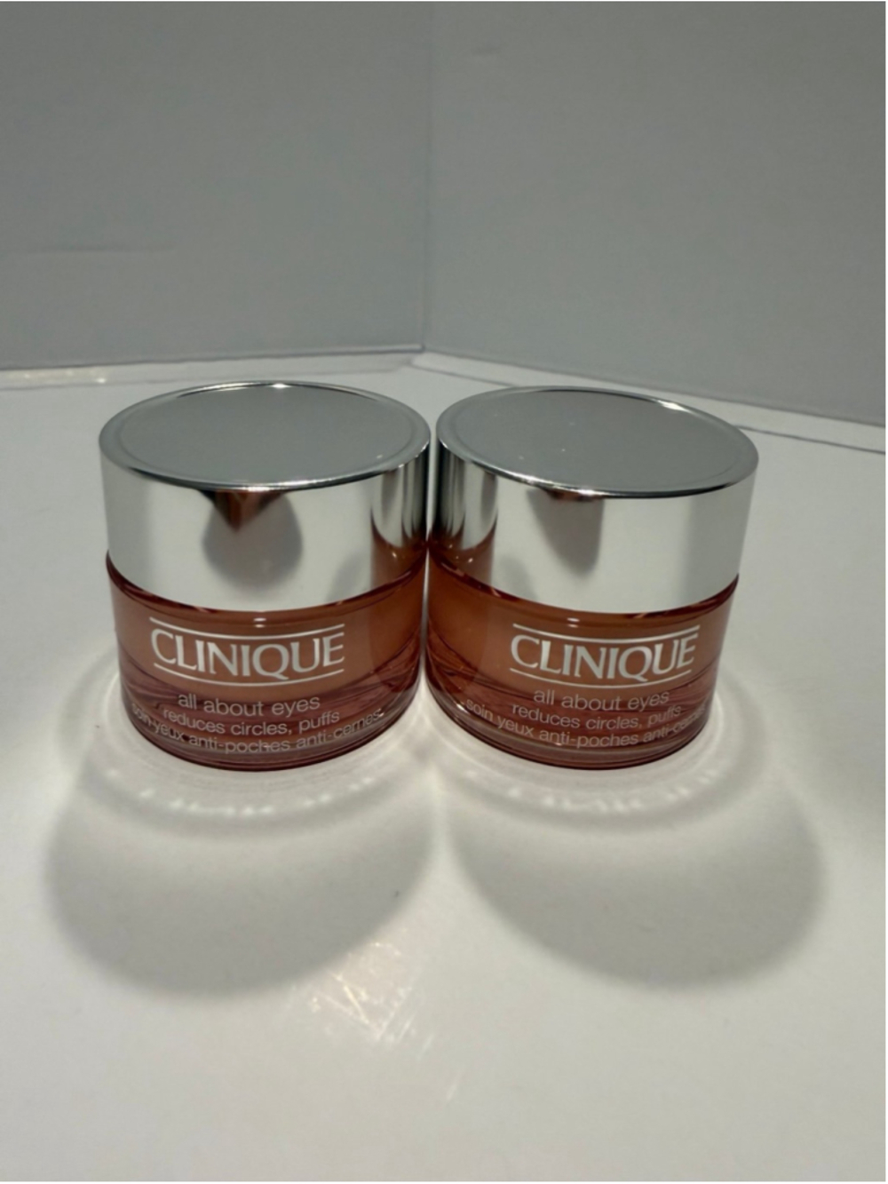 2XClinique All About Eyes Reduce Circles Puffs EyeCream 0.5oz/15 ml New w/o box